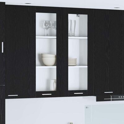 Hanging Cabinet Black Oak 80 x 31 x 100 cm Engineered Wood vidaXL Hanging Cabinet Black Oak 80 x 31 x 100 cm Engineered Wood vidaXL