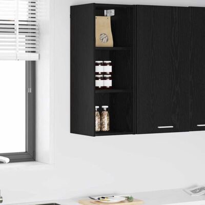 Hanging Cabinet Black Oak 30 x 29.5 x 80 cm Engineered Wood vidaXL Hanging Cabinet Black Oak 30 x 29.5 x 80 cm Engineered Wood vidaXL