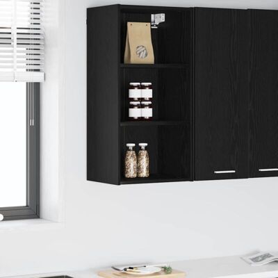 Hanging Cabinet Black Oak 40 x 29.5 x 80 cm Engineered Wood vidaXL Hanging Cabinet Black Oak 40 x 29.5 x 80 cm Engineered Wood vidaXL
