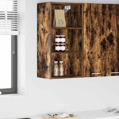 Hanging Cabinet Smoked Oak 40 x 29.5 x 80 cm Engineered Wood vidaXL Hanging Cabinet Smoked Oak 40 x 29.5 x 80 cm Engineered Wood vidaXL