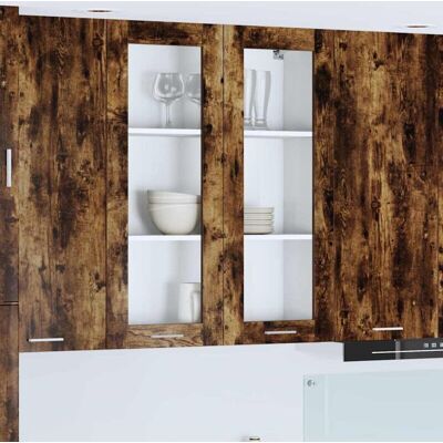 Hanging Cabinet Smoked Oak 80 x 31 x 100 cm Engineered Wood vidaXL Hanging Cabinet Smoked Oak 80 x 31 x 100 cm Engineered Wood vidaXL