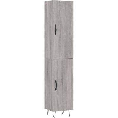 vidaXL Grey Sonoma Highboard - Storage Cabinet - Sideboard - Home Furniture vidaXL Grey Sonoma Highboard - Storage Cabinet - Sideboard - Home Furniture