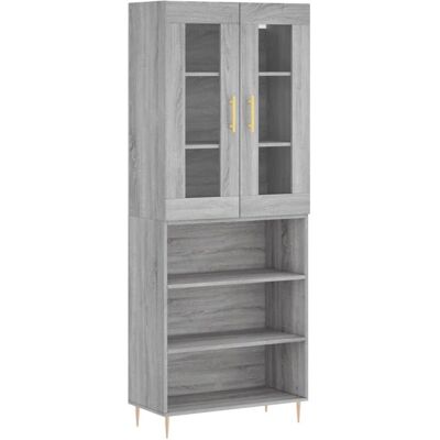 vidaXL Grey Sonoma 69.5x34x180 cm Storage Cabinet - Highboard vidaXL Grey Sonoma 69.5x34x180 cm Storage Cabinet - Highboard