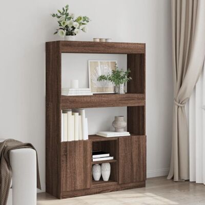 Highboard Brown Oak 92x33x140 cm Engineered Wood Vidaxl Highboard Brown Oak 92x33x140 cm Engineered Wood Vidaxl