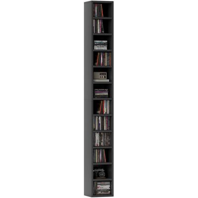 Homcom - 204 cd Storage Tower Tall Bookcase Bookshelf with 12 Cubes Black Homcom - 204 cd Storage Tower Tall Bookcase Bookshelf with 12 Cubes Black