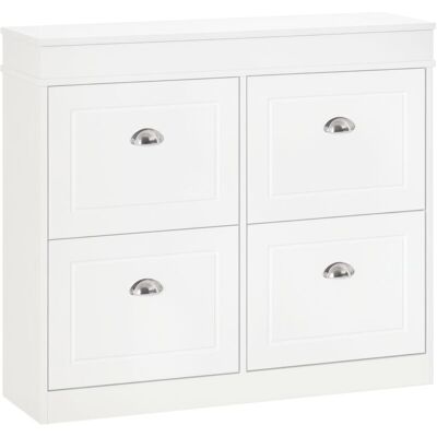 HOMCOM - Shoe Cabinet - 4 Flip Drawers - Shelf HOMCOM - Shoe Cabinet - 4 Flip Drawers - Shelf