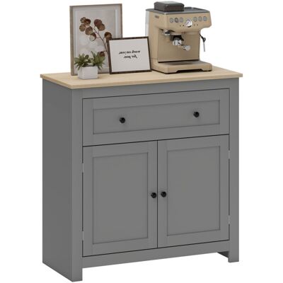 Sideboard Storage Cabinet with Adjustable Shelf, Drawer, Grey - Homcom Sideboard Storage Cabinet with Adjustable Shelf, Drawer, Grey - Homcom