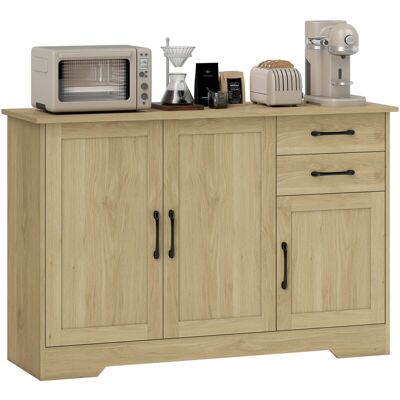 HOMCOM Sideboard with Soft-Close Doors, Modern Storage Cabinet Natural HOMCOM Sideboard with Soft-Close Doors, Modern Storage Cabinet Natural