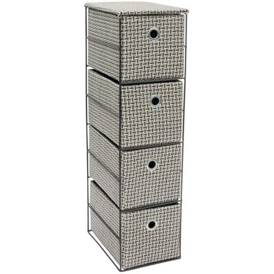 JVL Silva - Silva 4 Drawer Narrow Fabric Storage Tower JVL Silva - Silva 4 Drawer Narrow Fabric Storage Tower