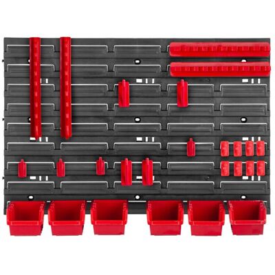 Kadax - Garage Wall Tool Board - 58x39 cm - Red - 6 boxes - Tool Board Kadax - Garage Wall Tool Board - 58x39 cm - Red - 6 boxes - Tool Board
