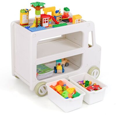 Costway - Kids Storage Organizer 2 in 1 Car Shaped Toy Cabinet w/Storage Costway - Kids Storage Organizer 2 in 1 Car Shaped Toy Cabinet w/Storage