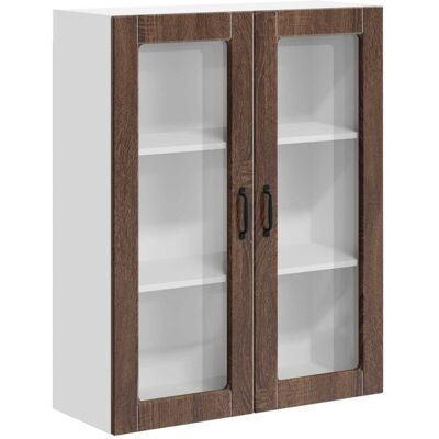 Kitchen Wall Cabinet with Door Lucca Brown Oak 80 x 31 x 100 cm vidaXL Kitchen Wall Cabinet with Door Lucca Brown Oak 80 x 31 x 100 cm vidaXL