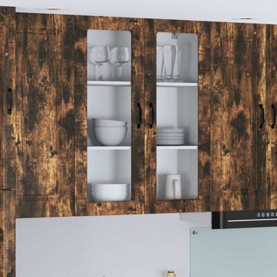 Kitchen Wall Cabinet Lucca Smoked Oak 80 x 31 x 100 cm vidaXL Kitchen Wall Cabinet Lucca Smoked Oak 80 x 31 x 100 cm vidaXL