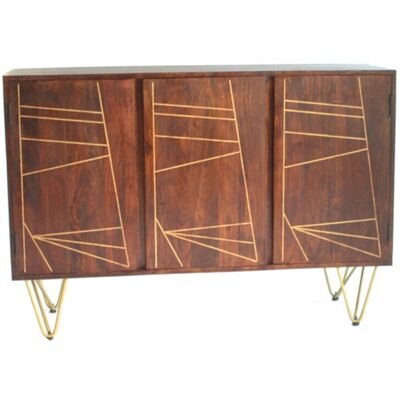 Dallas Mango Wood Handmade Large Sideboard - 3 Doors - Walnut Dallas Mango Wood Handmade Large Sideboard - 3 Doors - Walnut
