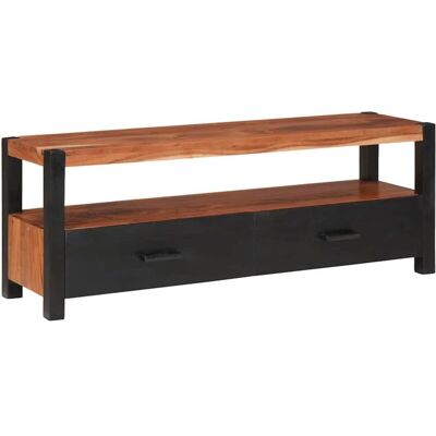 Media Storage Cabinet with Drawer Brown Solid acacia wood vidaXL Media Storage Cabinet with Drawer Brown Solid acacia wood vidaXL