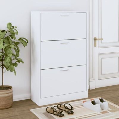 vidaXL White 63x24x103 cm Shoe Cabinet - Storage Furniture vidaXL White 63x24x103 cm Shoe Cabinet - Storage Furniture