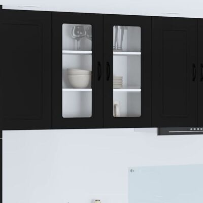 Kitchen Cabinet Kalmar Black 80 x 31 x 80 cm Engineered Wood vidaXL Kitchen Cabinet Kalmar Black 80 x 31 x 80 cm Engineered Wood vidaXL