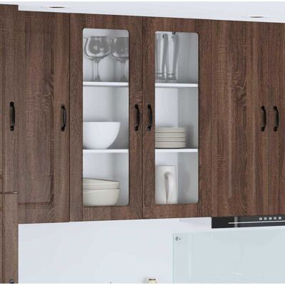 Kitchen Cabinet with Storage Kalmar Brown Oak 80 x 31 x 100 cm vidaXL Kitchen Cabinet with Storage Kalmar Brown Oak 80 x 31 x 100 cm vidaXL