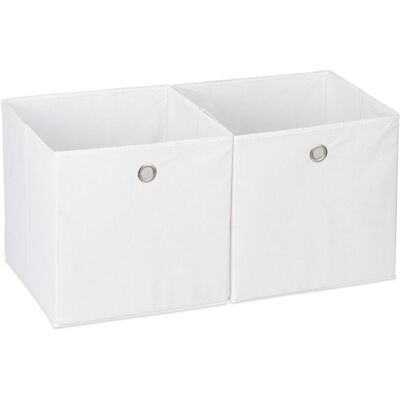 RELAXDAYS 4x Storage Boxes - Foldable, White, 30x30x30cm RELAXDAYS 4x Storage Boxes - Foldable, White, 30x30x30cm