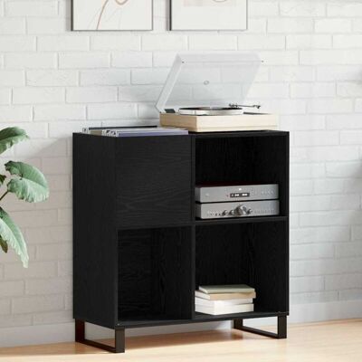 VIDAXL Black Oak 84.5x38x90 cm Media Storage VIDAXL Black Oak 84.5x38x90 cm Media Storage