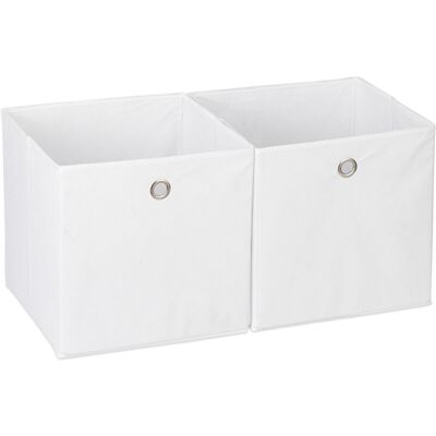 RELAXDAYS 4x Storage Boxes - Foldable, White, 30x30x30cm RELAXDAYS 4x Storage Boxes - Foldable, White, 30x30x30cm