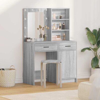 vidaXL Set von 2 Grey Sonoma Wooden Makeup Dresser - Makeup Dresser vidaXL Set von 2 Grey Sonoma Wooden Makeup Dresser - Makeup Dresser