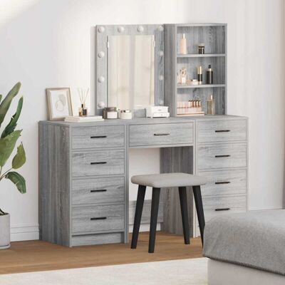 vidaXL Set aus 3 Grau Sonoma Spanplatte Mittel Highboard Rechteckig - Highboard vidaXL Set aus 3 Grau Sonoma Spanplatte Mittel Highboard Rechteckig - Highboard