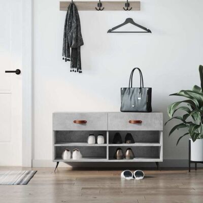 vidaXL Concrete Grey Shoe Bench 102x35x55 cm - Shoe Storage Cabinet vidaXL Concrete Grey Shoe Bench 102x35x55 cm - Shoe Storage Cabinet