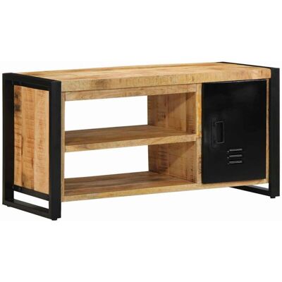 VidaXL Solid Mango Wood Storage Bench - Storage Bench VidaXL Solid Mango Wood Storage Bench - Storage Bench