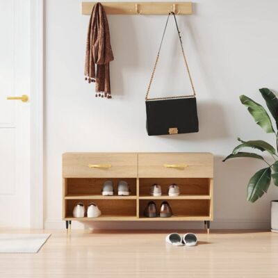 vidaXL Sonoma Oak Shoe Storage Cabinet - Shoe Rack - Brown Oak - Shoe Storage vidaXL Sonoma Oak Shoe Storage Cabinet - Shoe Rack - Brown Oak - Shoe Storage