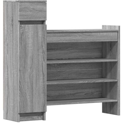 Vidaxl - Shoe Cabinet Grey Sonoma 100.5x28x100 cm Engineered Wood Vidaxl - Shoe Cabinet Grey Sonoma 100.5x28x100 cm Engineered Wood