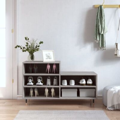 Shoe Cabinet Grey Sonoma 102x36x60 cm Engineered Wood vidaXL Shoe Cabinet Grey Sonoma 102x36x60 cm Engineered Wood vidaXL