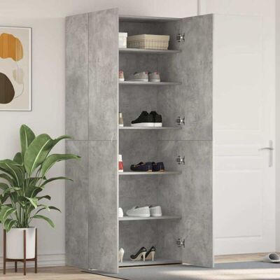 vidaXL Grey Concrete Wood Industrial Shoe Rack - Shoe Storage Furniture vidaXL Grey Concrete Wood Industrial Shoe Rack - Shoe Storage Furniture