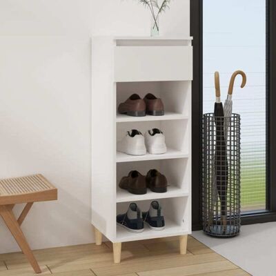 vidaXL White Shoe Cabinet - Engineered Wood Storage Organizer - Shoe Cabinet vidaXL White Shoe Cabinet - Engineered Wood Storage Organizer - Shoe Cabinet