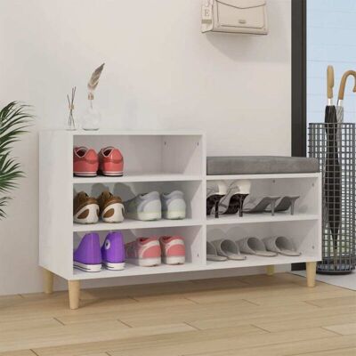 vidaXL White Gloss Shoe Cabinet 102x36x60 cm Engineered Wood vidaXL White Gloss Shoe Cabinet 102x36x60 cm Engineered Wood