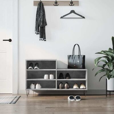 vidaXL Concrete Grey Shoe Cabinet - Shoe Storage Rack vidaXL Concrete Grey Shoe Cabinet - Shoe Storage Rack