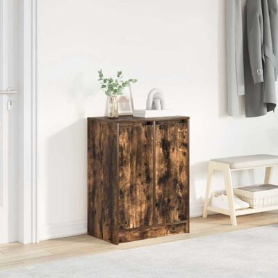 Shoe Cabinet Smoked Oak 57x34x76 cm Engineered Wood vidaXL Shoe Cabinet Smoked Oak 57x34x76 cm Engineered Wood vidaXL