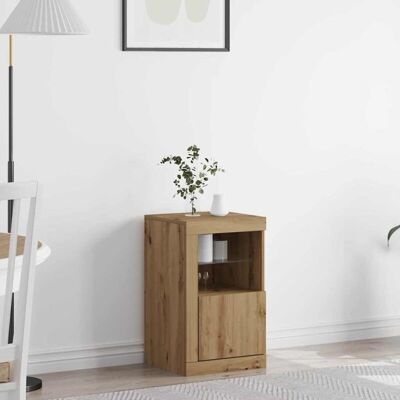 VidaXL Console with LED Lights Rustic Oak 41x37x67 cm - Cabinet VidaXL Console with LED Lights Rustic Oak 41x37x67 cm - Cabinet