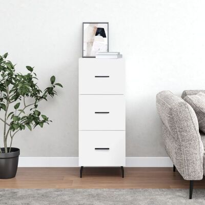 vidaXL White 34.5x34x90cm Engineered Wood Sideboard - Sideboard Storage Cabinet vidaXL White 34.5x34x90cm Engineered Wood Sideboard - Sideboard Storage Cabinet