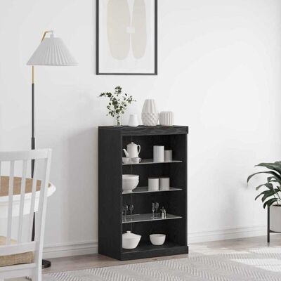 vidaXL Black Rectangular LED Sideboard - Sideboard vidaXL Black Rectangular LED Sideboard - Sideboard