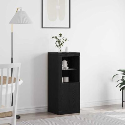 Vidaxl - Modern Sideboard with LED Lights - Black Oak Vidaxl - Modern Sideboard with LED Lights - Black Oak