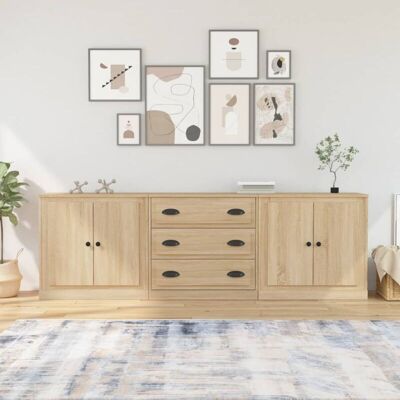 MAISONCHIC Rovere Sonoma 3-Piece Sideboard Set - Sideboards MAISONCHIC Rovere Sonoma 3-Piece Sideboard Set - Sideboards