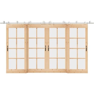 vidaXL Stainless Steel Sliding Door Hardware Kit - 200cm vidaXL Stainless Steel Sliding Door Hardware Kit - 200cm