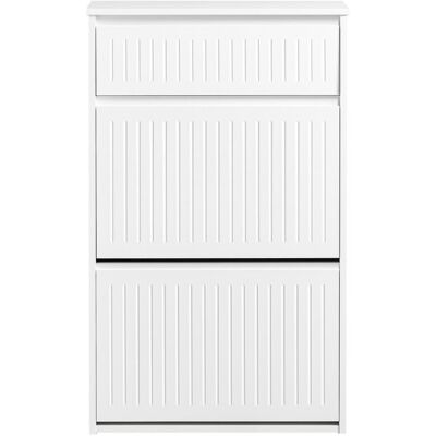 Sobuy - 2 Flip-drawers 1 Pull Out Drawer Shoe Storage Cupboard White,FSR165-W Sobuy - 2 Flip-drawers 1 Pull Out Drawer Shoe Storage Cupboard White,FSR165-W