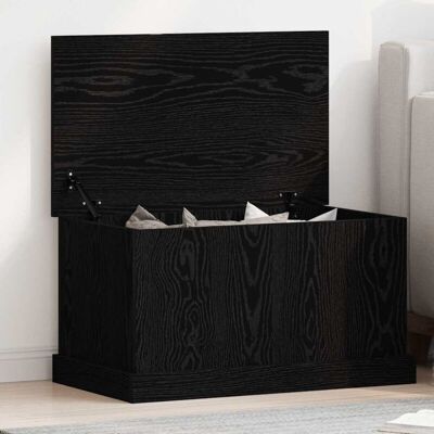 vidaXL Storage Box Black - Modern Design, Solid Wood, Matte Finish - Storage Box vidaXL Storage Box Black - Modern Design, Solid Wood, Matte Finish - Storage Box