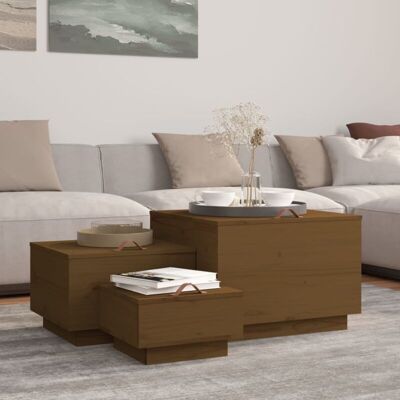 vidaXL Honey Brown Storage Boxes Set - Solid Wood Pine, Lid, Multi Sizes vidaXL Honey Brown Storage Boxes Set - Solid Wood Pine, Lid, Multi Sizes