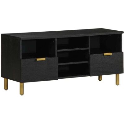 vidaXL TV Cabinet - Engineered Wood - Black - 100x33x46 cm - TV Unit vidaXL TV Cabinet - Engineered Wood - Black - 100x33x46 cm - TV Unit