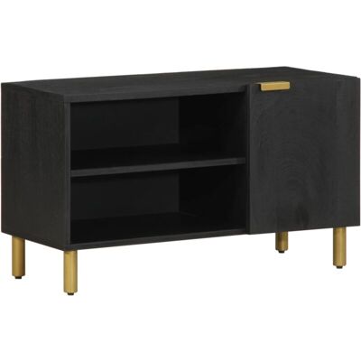 vidaXL TV Cabinet - Engineered Wood Black 80x33x46cm - TV Unit vidaXL TV Cabinet - Engineered Wood Black 80x33x46cm - TV Unit