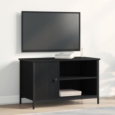 VidaXL TV Stand - Ingeniada - Black Oak - Modern Minimalist - 80x40x50 cm - TV Stand VidaXL TV Stand - Ingeniada - Black Oak - Modern Minimalist - 80x40x50 cm - TV Stand