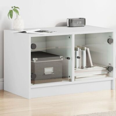 Tv Cabinet with Glass Doors White 68x37x42 cm Vidaxl Tv Cabinet with Glass Doors White 68x37x42 cm Vidaxl